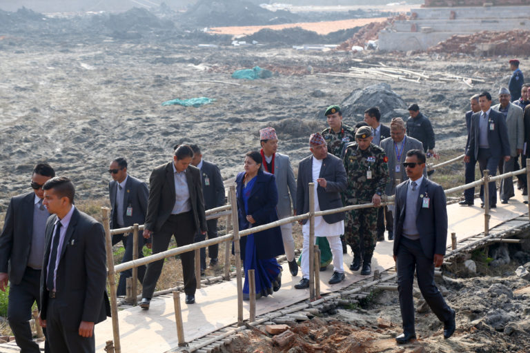 राष्ट्रपतिबाट पुनःनिर्माण भएका सम्पदाको अवलोकन