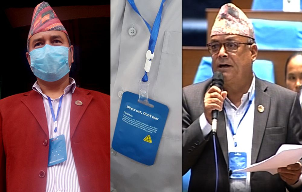 ‘कोरोना भगाउने कार्ड’ भिरेर संसद र समिति बैठकमा सहभागी हुँदै सांसद !