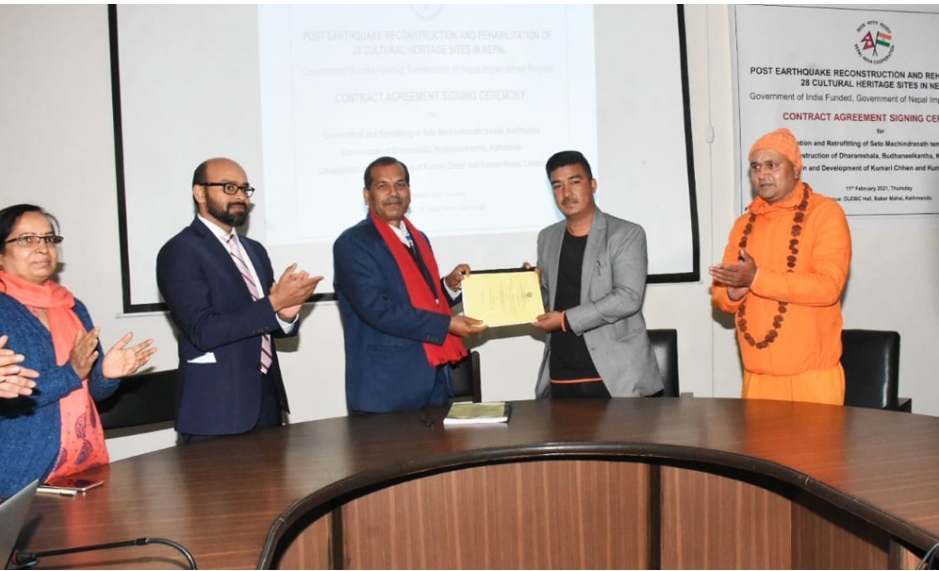 तीन सम्पदा पुननिर्माणका लागि भारतले १४ करोड उपलब्ध गराउने
