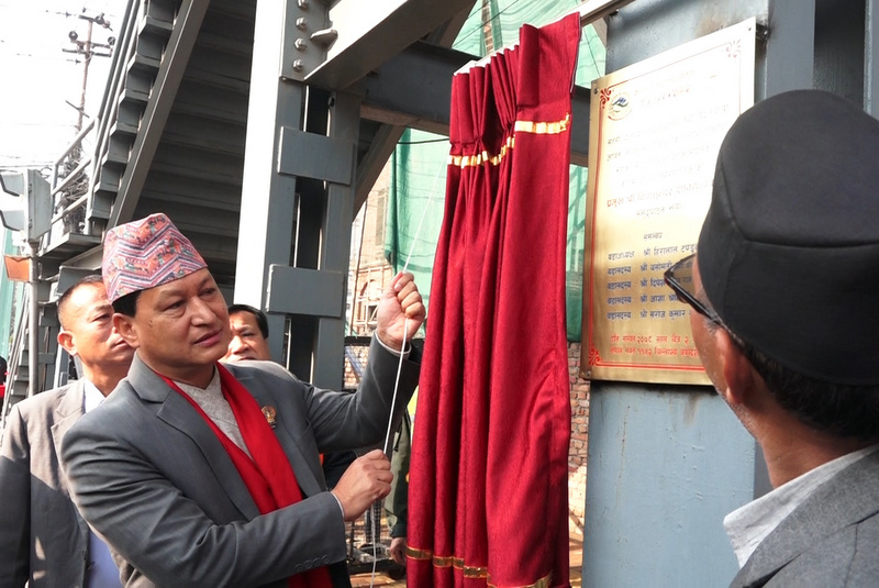 शाक्यद्वारा माइतीघरको आकाशे पुल उद्घाटन