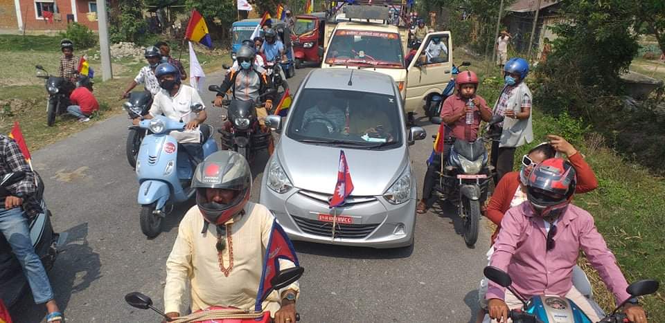 कमल गाँउपालिकामा राप्रपाले गर्यो बृहत मोटरसाइकल र्याली