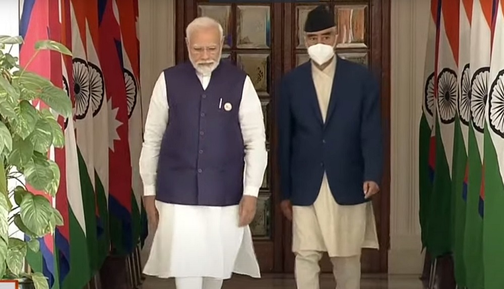 प्रधानमन्त्री देउवा हैदराबाद हाउसमा, मोदीबीच एक्ला एक्लै वार्ता गर्दै