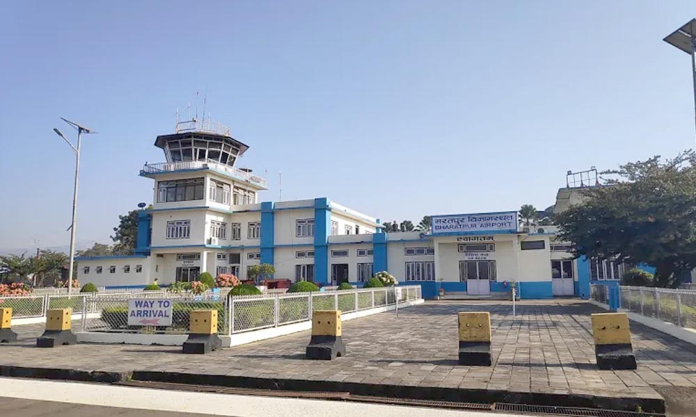 भरतपुर विमानस्थलको टावरनजिकै आगलागी