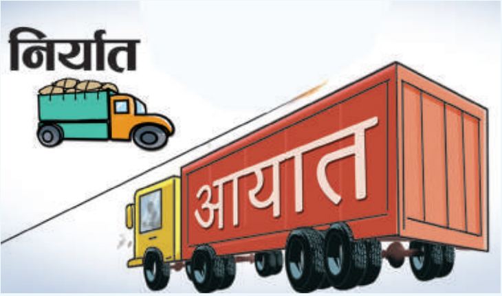 आयात र निर्यातबीचको अन्तर अत्यधिक